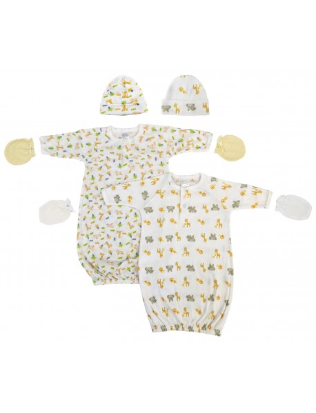 Unisex Newborn Baby 6 Piece Gown Set
