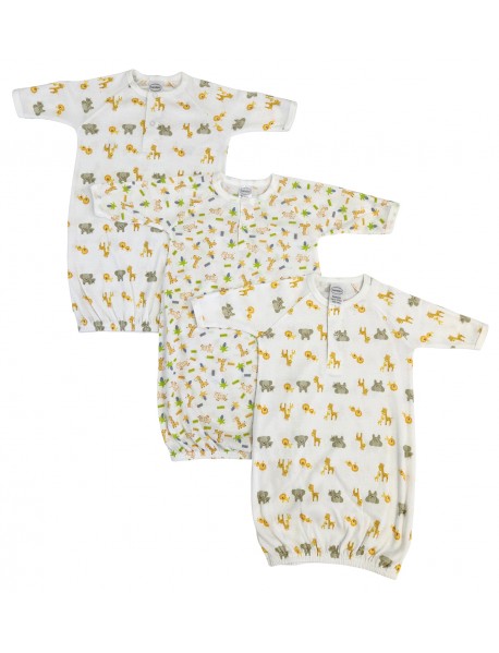 Unisex Newborn Baby 3 Piece Gown Set