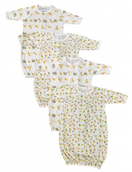 Unisex Newborn Baby 4 Piece Gown Set