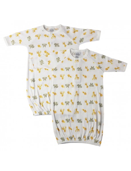 Unisex Newborn Baby 2 Piece Gown Set