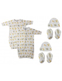 Unisex Newborn Baby 6 Piece Gown Set