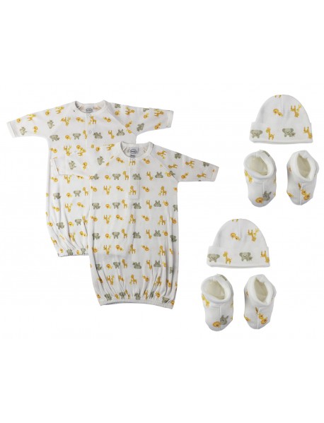 Unisex Newborn Baby 6 Piece Gown Set