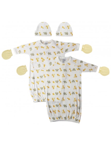 Unisex Newborn Baby 6 Piece Gown Set