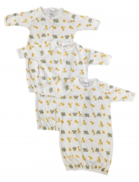Unisex Newborn Baby 3 Piece Gown Set