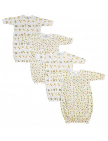 Unisex Newborn Baby 4 Piece Gown Set