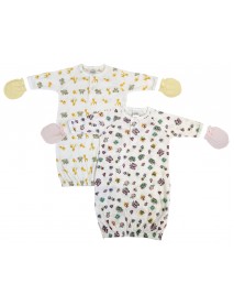 Newborn Baby Girls 4 Piece Gown Set
