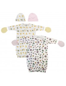 Newborn Baby Girls 6 Piece Gown Set