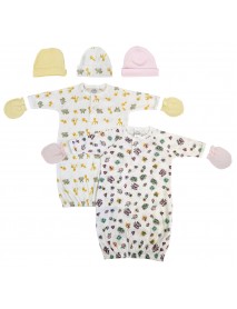 Newborn Baby Girls 7 Piece Gown Set