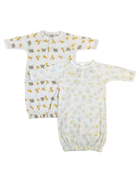 Unisex Newborn Baby 2 Piece Gown Set
