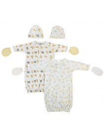 Unisex Newborn Baby 6 Piece Gown Set