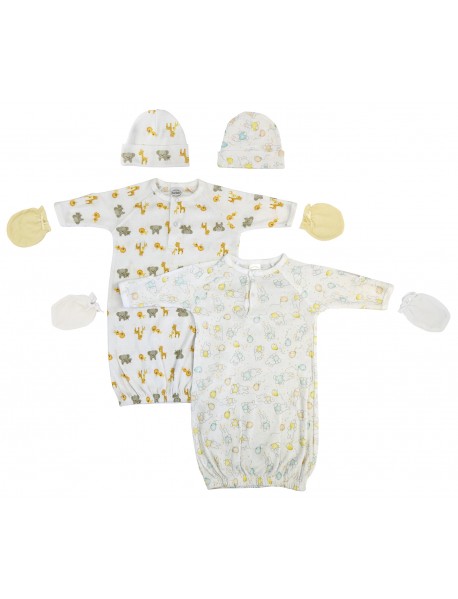 Unisex Newborn Baby 6 Piece Gown Set