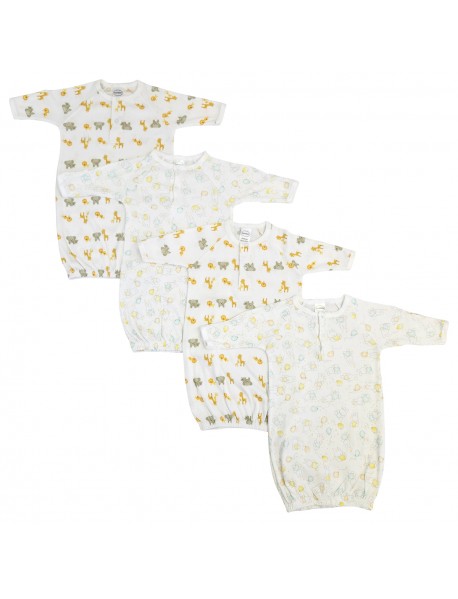 Unisex Newborn Baby 4 Piece Gown Set