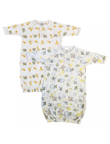 Unisex Newborn Baby 2 Piece Gown Set