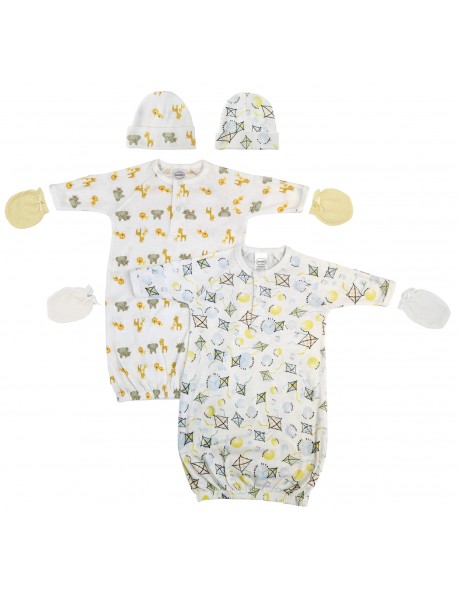 Unisex Newborn Baby 6 Piece Gown Set