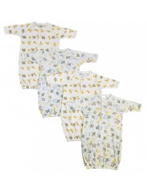 Unisex Newborn Baby 4 Piece Gown Set