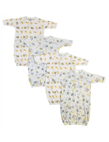 Unisex Newborn Baby 4 Piece Gown Set