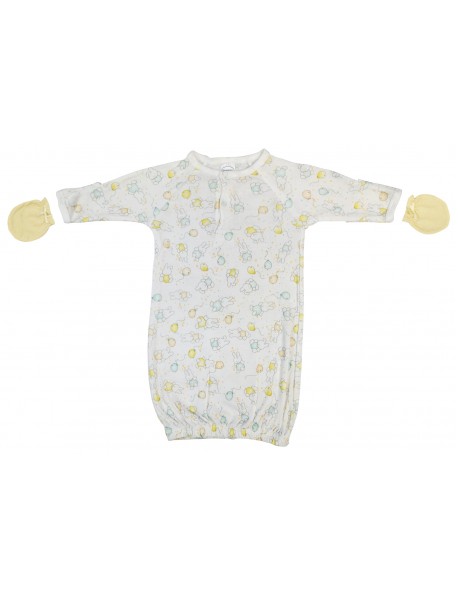 Unisex Newborn Baby 2 Piece Gown Set