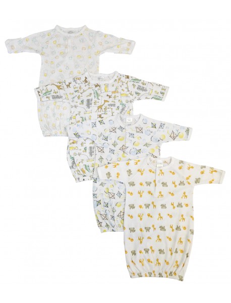 Unisex Newborn Baby 4 Piece Gown Set