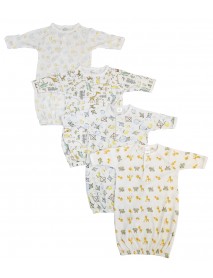 Unisex Newborn Baby 4 Piece Gown Set