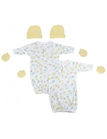 Unisex Newborn Baby 6 Piece Gown Set