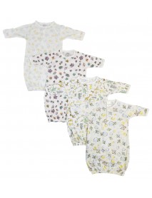 Newborn Baby Girls 4 Piece Gown Set