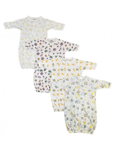 Newborn Baby Girls 4 Piece Gown Set