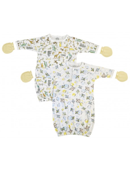 Unisex Newborn Baby 4 Piece Gown Set