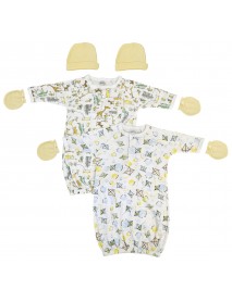 Unisex Newborn Baby 6 Piece Gown Set