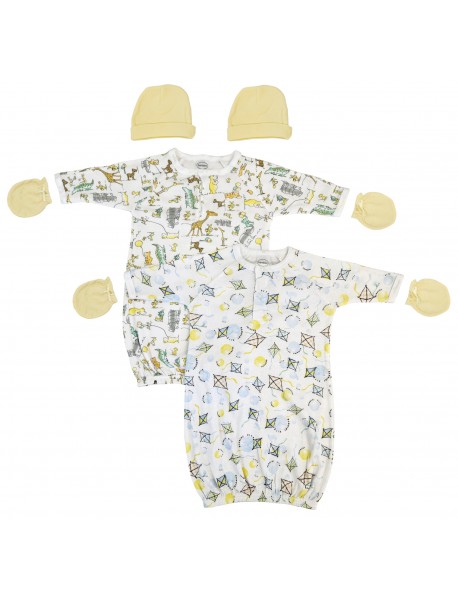 Unisex Newborn Baby 6 Piece Gown Set