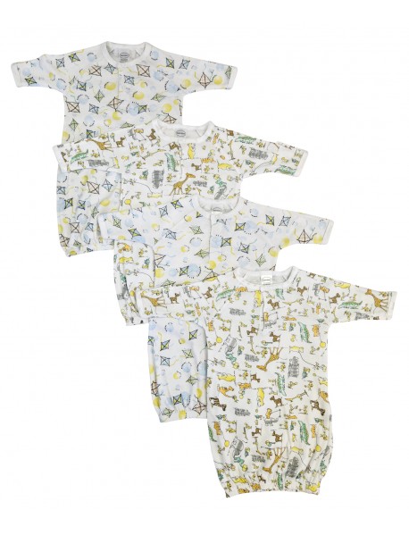 Unisex Newborn Baby 4 Piece Gown Set