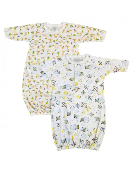 Unisex Newborn Baby 2 Piece Gown Set