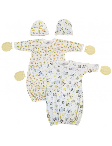 Unisex Newborn Baby 6 Piece Gown Set