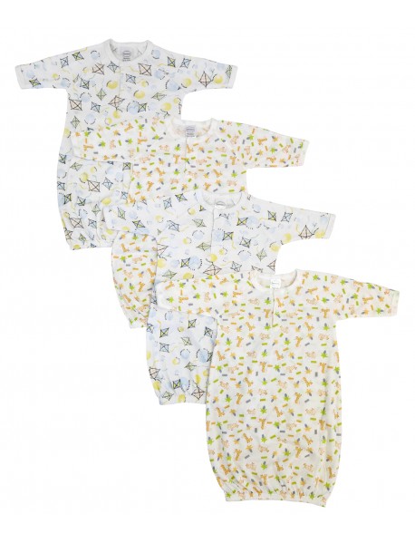 Unisex Newborn Baby 4 Piece Gown Set
