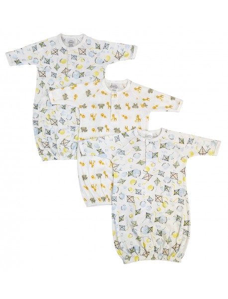 Unisex Newborn Baby 3 Piece Gown Set