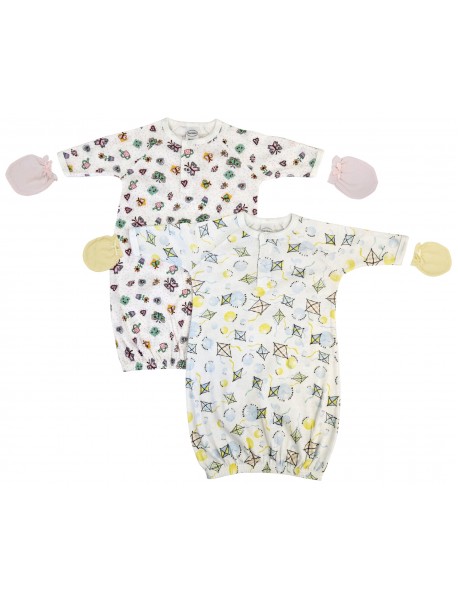 Newborn Baby Girl 4 Piece Gown Set
