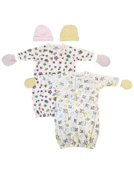 Newborn Baby Girl 6 Piece Gown Set