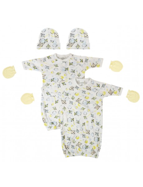 Unisex Newborn Baby 6 Piece Gown Set