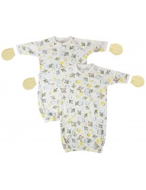Unisex Newborn Baby 4 Piece Gown Set