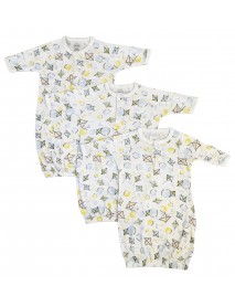 Unisex Newborn Baby 3 Piece Gown Set