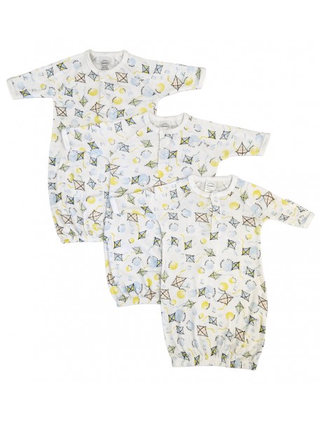 Unisex Newborn Baby 3 Piece Gown Set