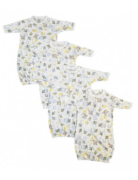 Unisex Newborn Baby 4 Piece Gown Set