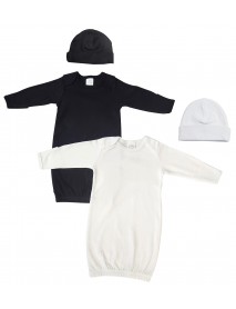 Unisex Newborn Baby 4 Piece Gown Set