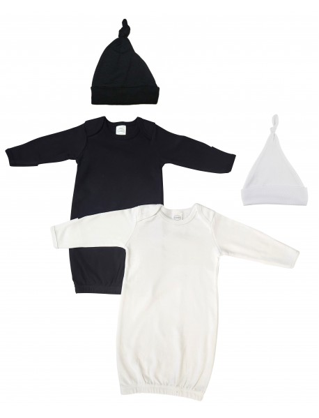 Unisex Newborn Baby 4 Piece Gown Set