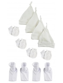 Unisex Knotted Caps , Booties and Mittens - 10 Piece Set
