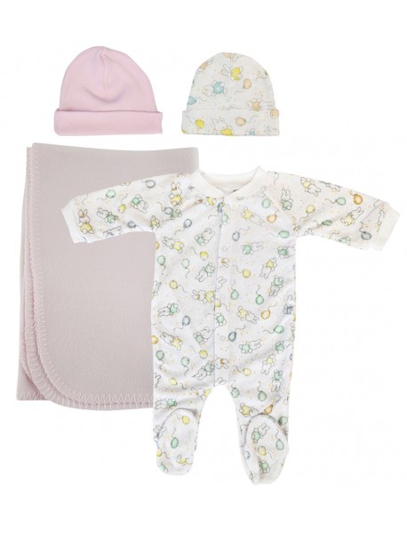 Girls Newborn Baby 4 Pc Layette Sets