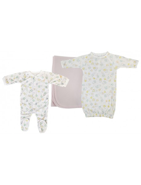 Girls Newborn Baby 3 Pc Layette Sets