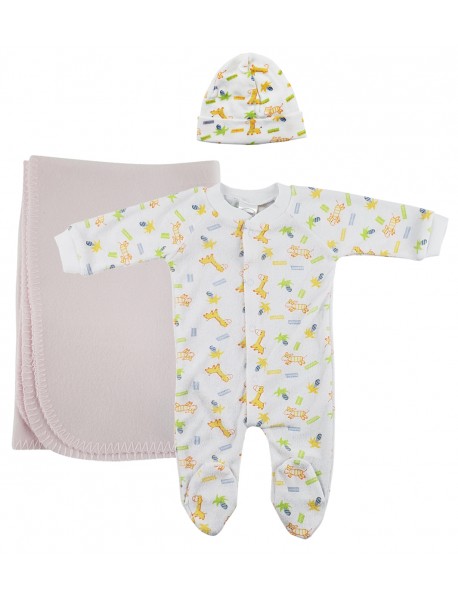 Girls Newborn Baby 3 Pc Layette Sets