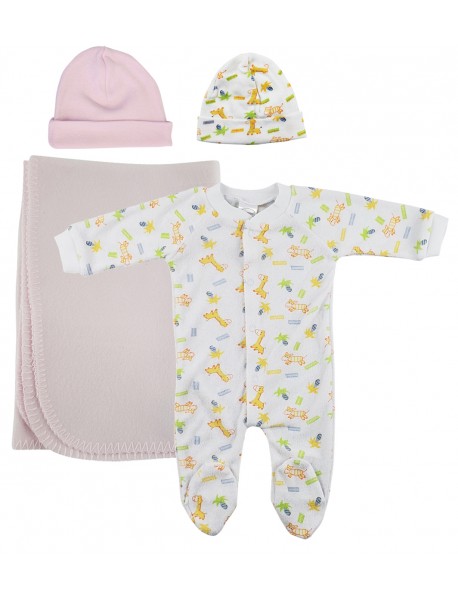 Girls Newborn Baby 4 Pc Layette Sets