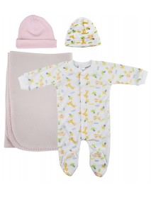 Girls Newborn Baby 4 Pc Layette Sets