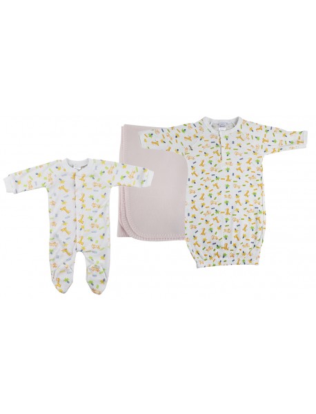 Girls Newborn Baby 3 Pc Layette Sets